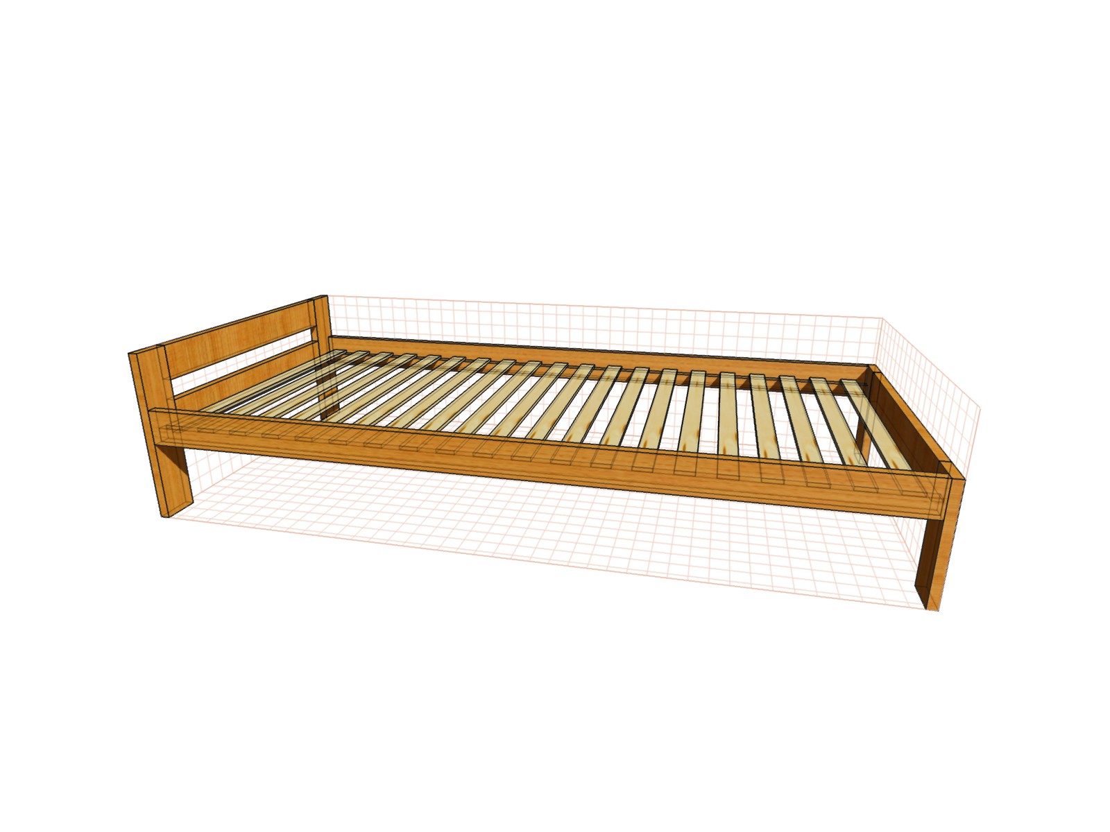 Кровать WOOD3 из Массива дерева Односпальная